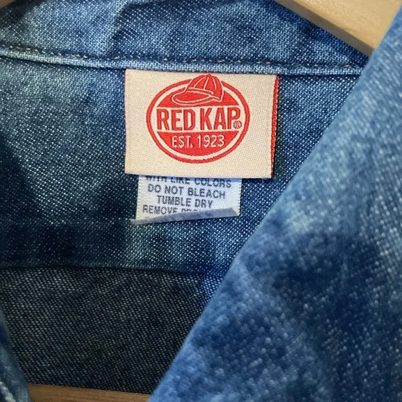 RED KAP Men’s Size XL Denim Button Down - Picture 3 of 6